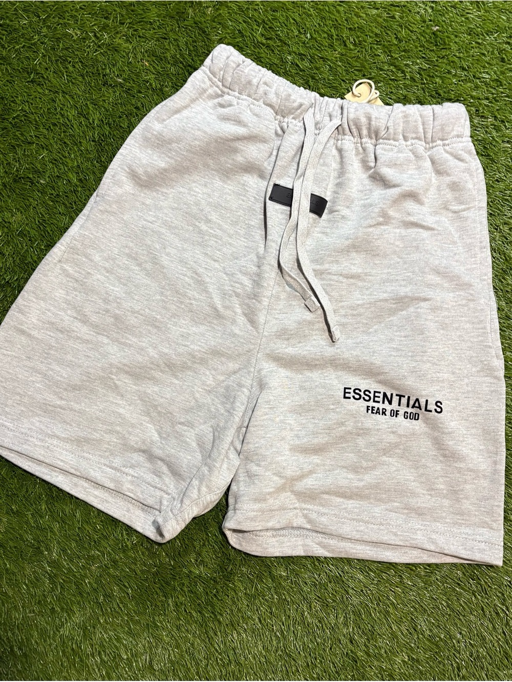 Essentials Light Gray Athletic Logo Shorts